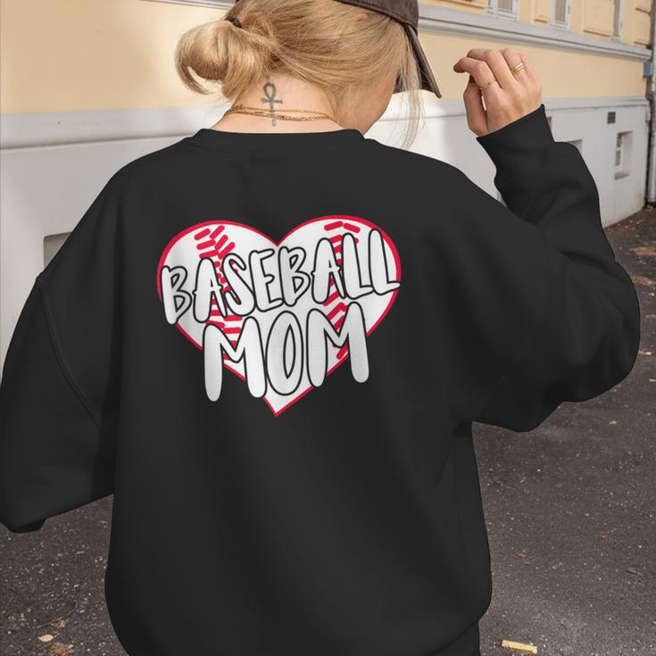 Baseball Mom Heart Women's Sweatshirt Back Print