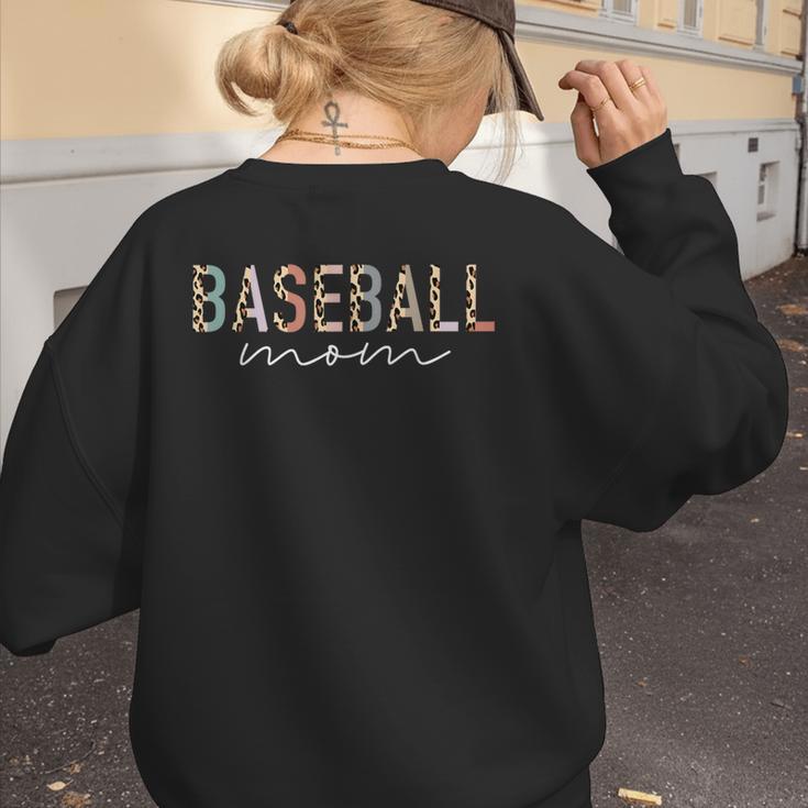 Baseball Mom Leopard Print Baseball Mama Mother's Day Women's Sweatshirt Back Print Baseball Mom Leopard Print Baseball Mama Mother's Day Women's Sweatshirt Back Print