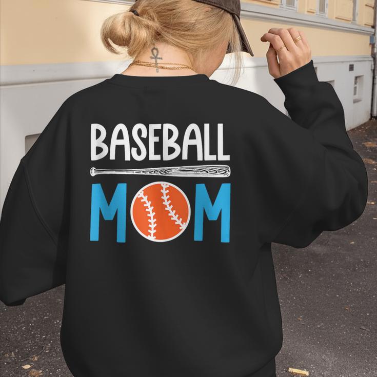 Baseball Mom Leopard Print Baseball Mama Women Mother's Day Women's Sweatshirt Back Print