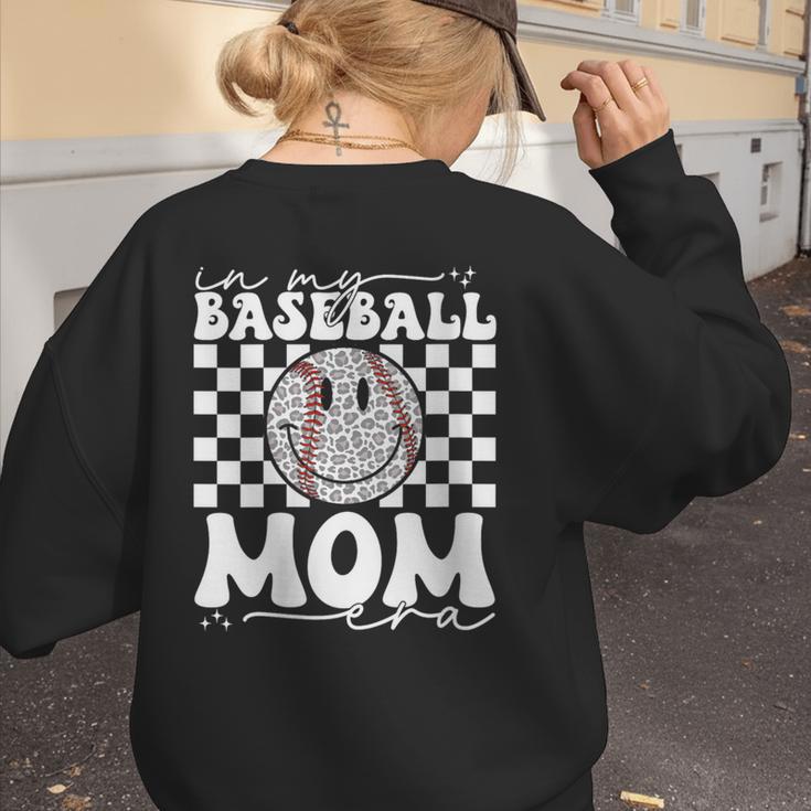 In My Baseball Mom Mama Era Leopard Mom Baseball Women's Sweatshirt Back Print