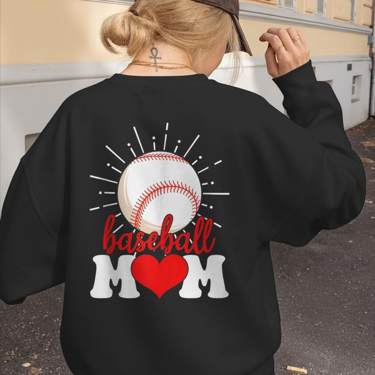Baseball Mom Mama Mother's Day Sport Lover Women's Sweatshirt Back Print Baseball Mom Mama Mother's Day Sport Lover Women's Sweatshirt Back Print