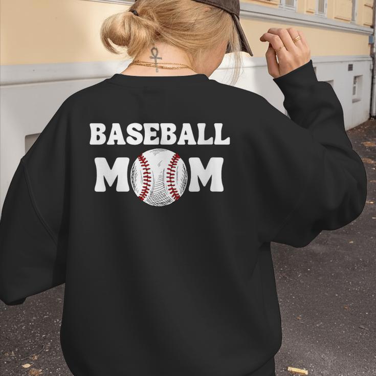 Baseball MOM Mother's Day Baseball Game Cheer Mom Women's Sweatshirt Back Print