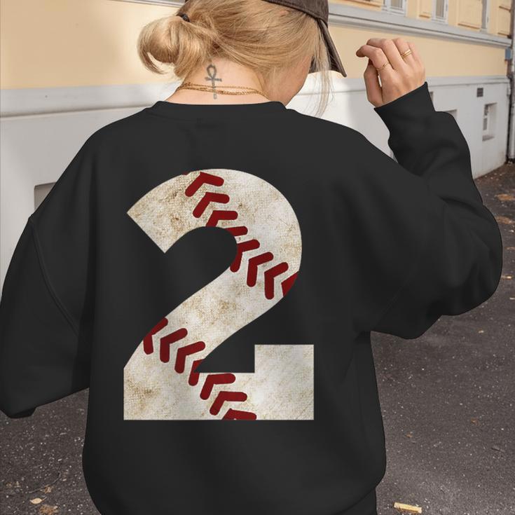 Baseball Mom Baseball Parent Number Two Baseball Gear 2 Women's Sweatshirt Back Print Baseball Mom Baseball Parent Number Two Baseball Gear 2 Women's Sweatshirt Back Print