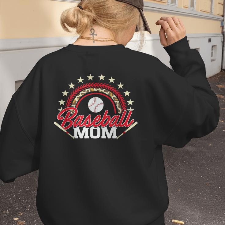 Baseball Mom Rainbow Great Team Mom Women's Sweatshirt Back Print