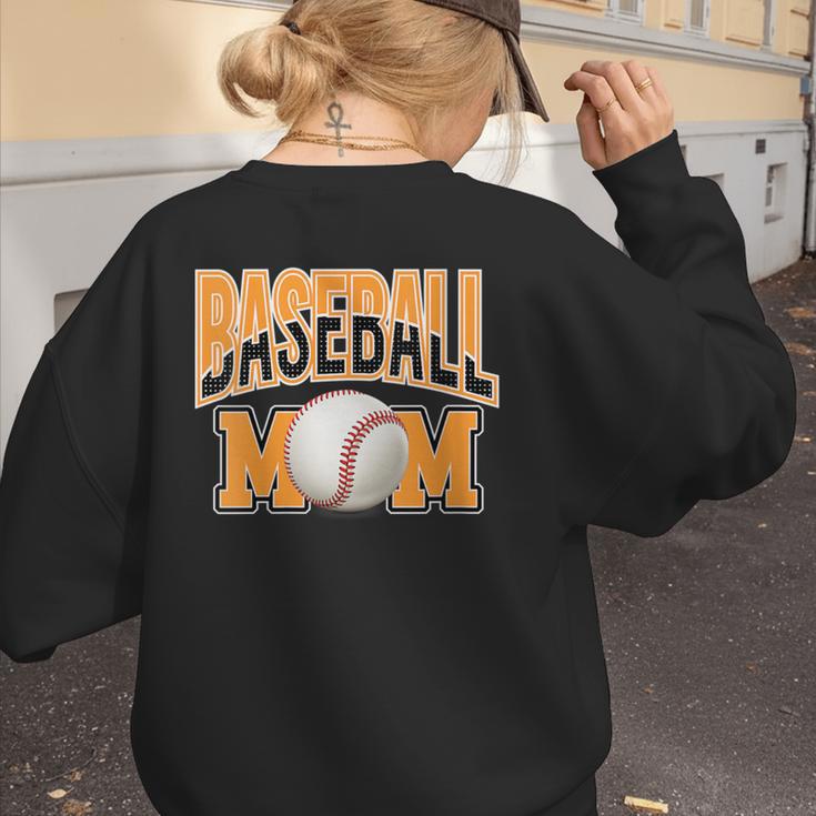 Baseball Mom Sports Orange Women's Sweatshirt Back Print