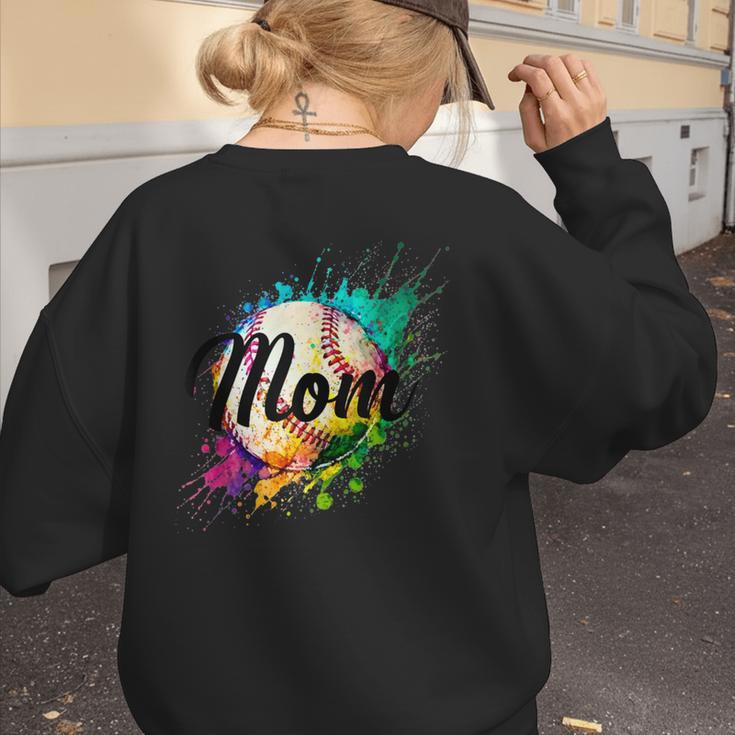 Baseball Mom USA American Baseball Graphic Women's Sweatshirt Back Print Baseball Mom USA American Baseball Graphic Women's Sweatshirt Back Print