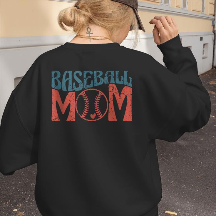 Baseball Mom Vintage Baseball Women's Sweatshirt Back Print Baseball Mom Vintage Baseball Women's Sweatshirt Back Print