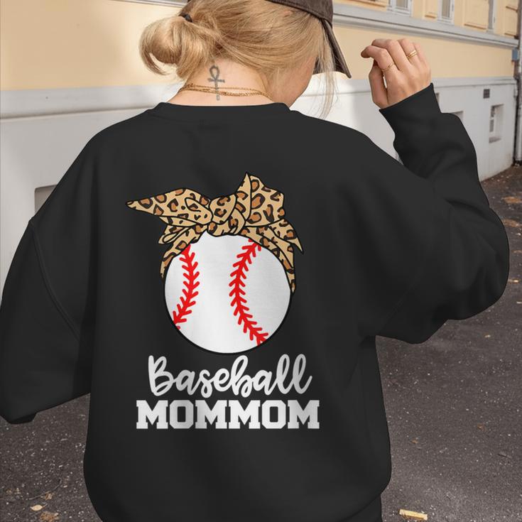 Baseball MomMom Baseball Player Leopard Mom Mom Women's Sweatshirt Back Print Baseball MomMom Baseball Player Leopard Mom Mom Women's Sweatshirt Back Print