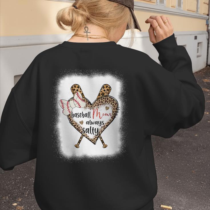 Baseball Moms Always Salty Mommy Women's Sweatshirt Back Print
