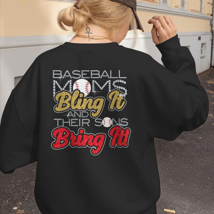 Baseball Moms Bling It & Their Sons Bring It For Women Women's Sweatshirt Back Print