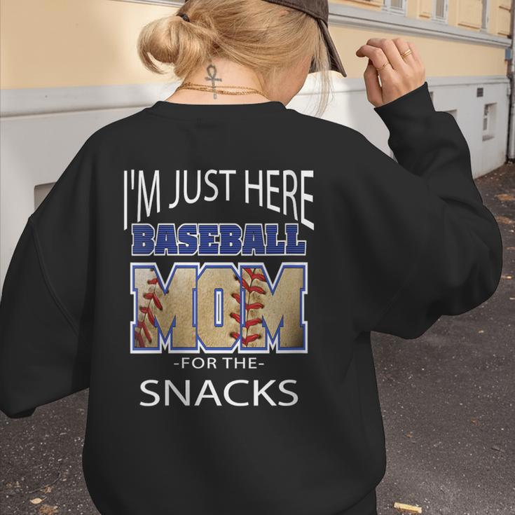 Baseball Sport I’m Just Here For The Snacks Baseball Mom Women's Sweatshirt Back Print Baseball Sport I’m Just Here For The Snacks Baseball Mom Women's Sweatshirt Back Print