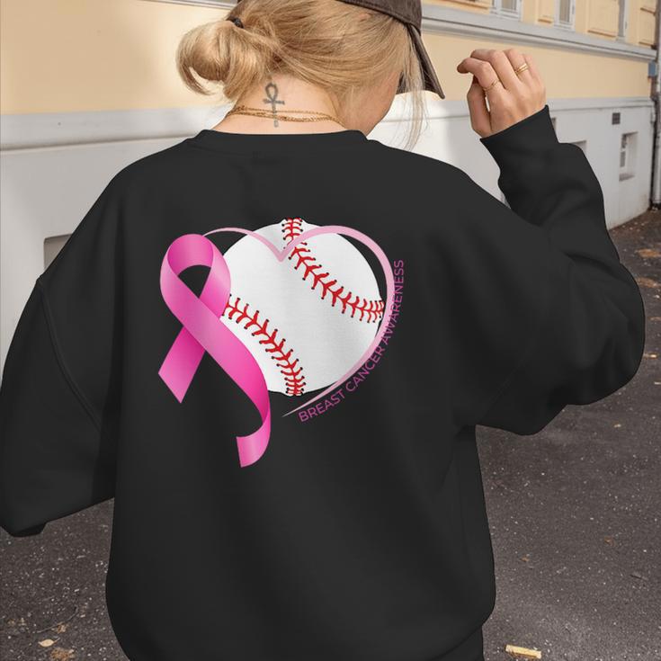 Breast Cancer Awareness Baseball Mom Women's Sweatshirt Back Print