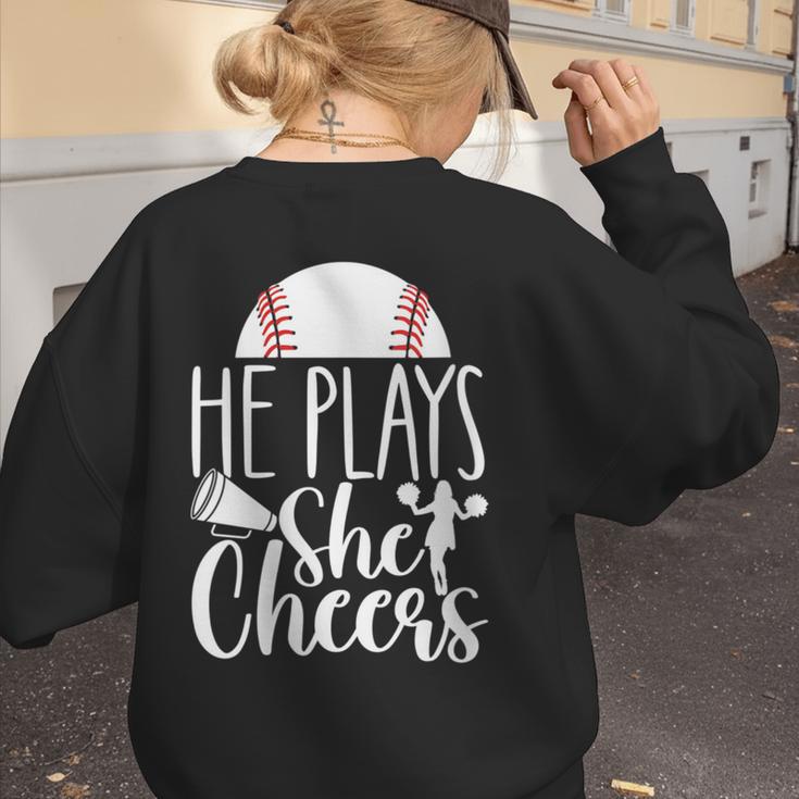 Cheer Baseball Mom Baseball And Cheer Mother Women's Sweatshirt Back Print