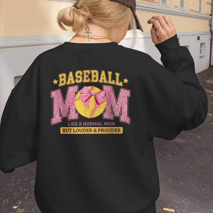 Coquette Baseball Mom Bow Like A Normal Mom But Mother's Day Women's Sweatshirt Back Print Coquette Baseball Mom Bow Like A Normal Mom But Mother's Day Women's Sweatshirt Back Print