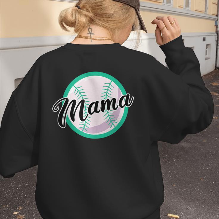 Cute Mama Script Font On Baseball Mom Women's Sweatshirt Back Print Cute Mama Script Font On Baseball Mom Women's Sweatshirt Back Print