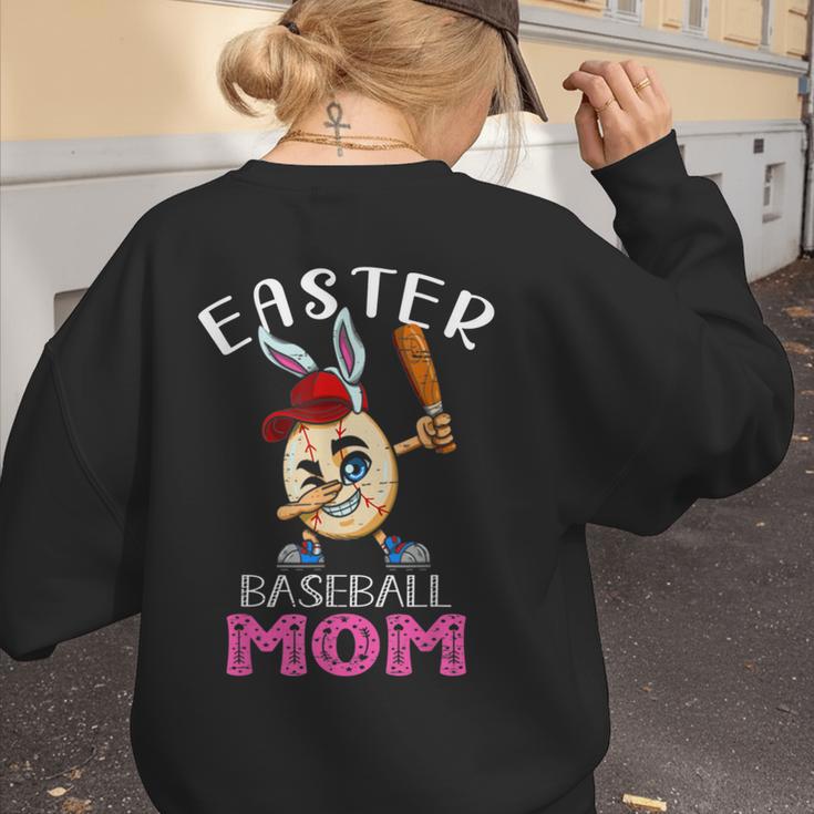 Dabbing Easter Baseball Mom Mother's Day Bunny Sunday Egg Women's Sweatshirt Back Print