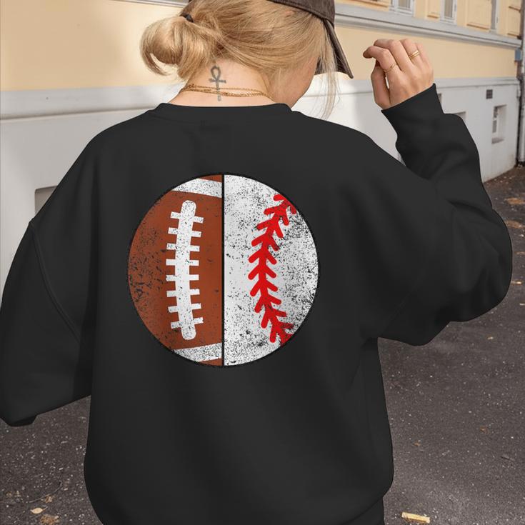 Football Baseball Player Football Baseball Mom Women's Sweatshirt Back Print Football Baseball Player Football Baseball Mom Women's Sweatshirt Back Print