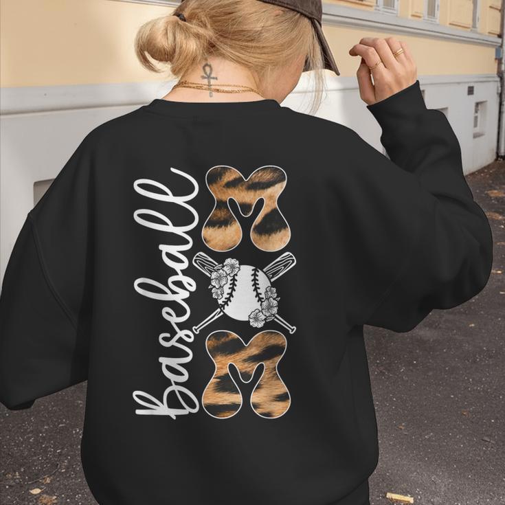 Happy Mother's Day Baseball Mom Leopard Softball Lover Women's Sweatshirt Back Print Happy Mother's Day Baseball Mom Leopard Softball Lover Women's Sweatshirt Back Print