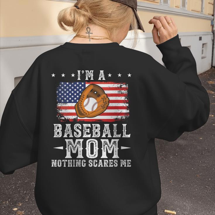 I'm a Baseball Mom Nothing Scares Me Baseball Women's Sweatshirt Back Print