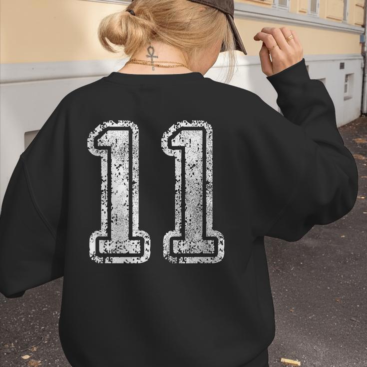 Jersey Number 11 T-Shirt Football Eleven Number Baseball Mom Women's Sweatshirt Back Print Jersey Number 11 T-Shirt Football Eleven Number Baseball Mom Women's Sweatshirt Back Print