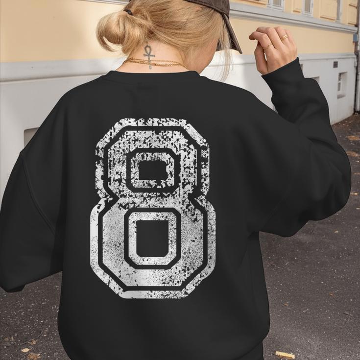 Jersey Number 8 Eight T-Shirt Football Number Baseball Mom Women's Sweatshirt Back Print