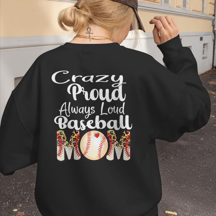 Loud And Proud Baseball Mom Messy Bun 2024 Women's Sweatshirt Back Print Loud And Proud Baseball Mom Messy Bun 2024 Women's Sweatshirt Back Print