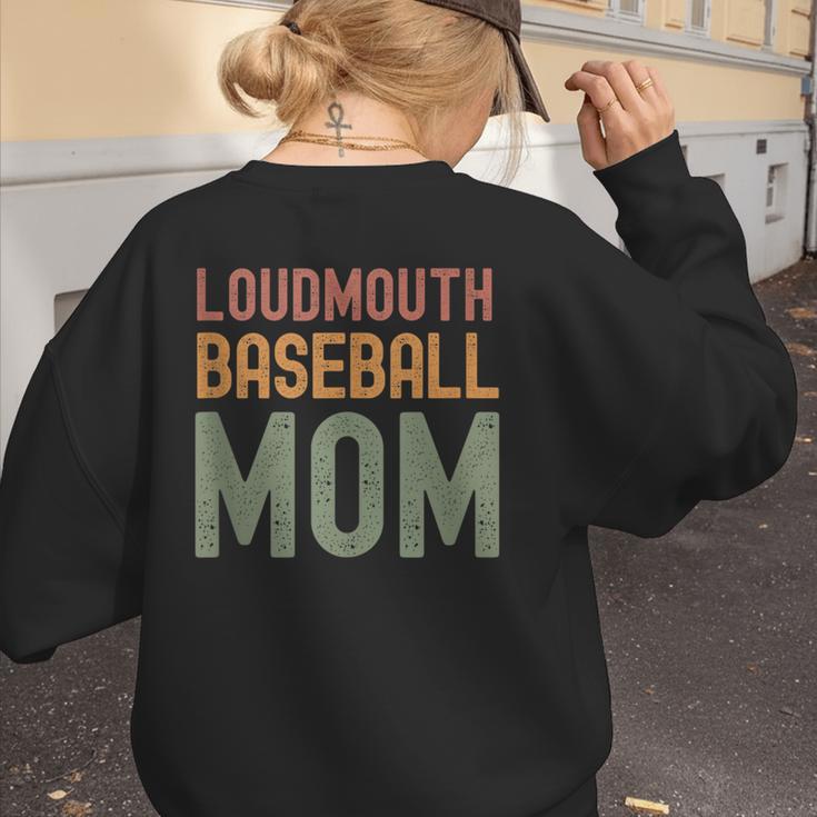 Loudmouth Baseball Mom Sports Cute Text Women's Sweatshirt Back Print Loudmouth Baseball Mom Sports Cute Text Women's Sweatshirt Back Print