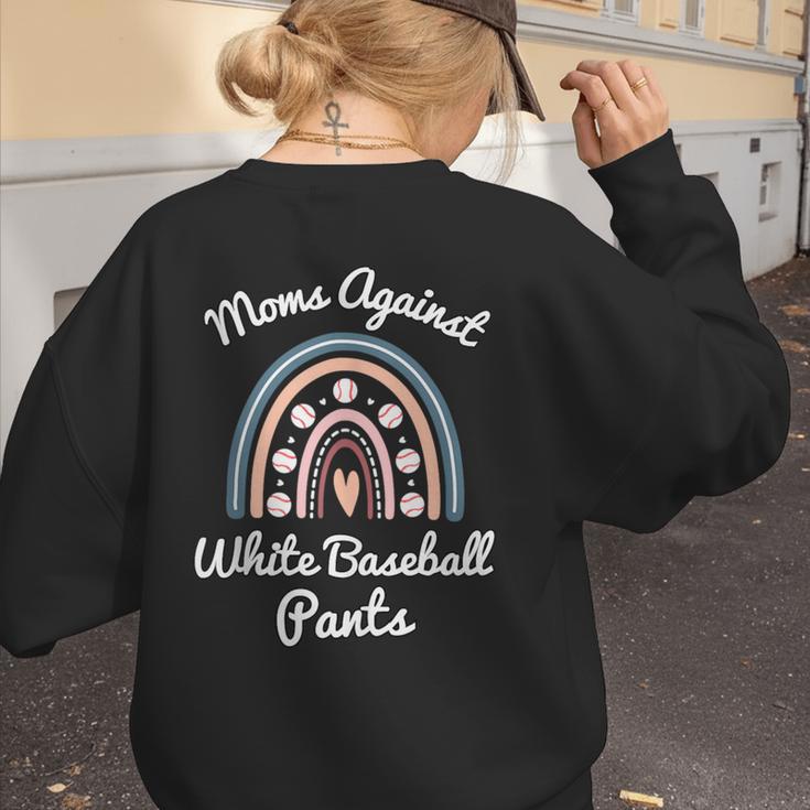 Moms Against Baseball Pants Baseball Mom Rainbow Women's Sweatshirt Back Print Moms Against Baseball Pants Baseball Mom Rainbow Women's Sweatshirt Back Print