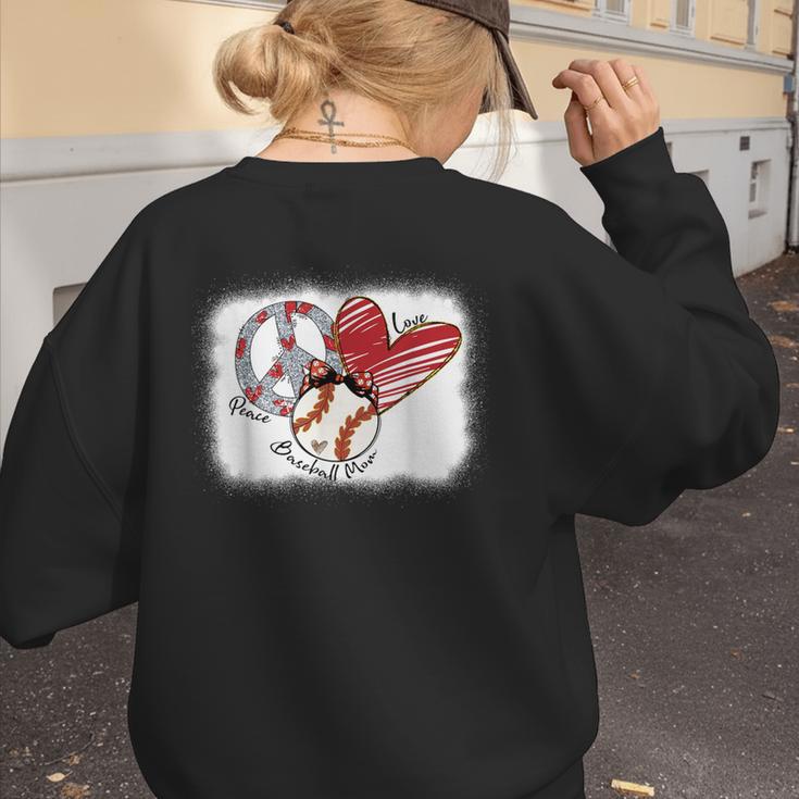 Peace Love Baseball Mom Mommy Women's Sweatshirt Back Print Peace Love Baseball Mom Mommy Women's Sweatshirt Back Print