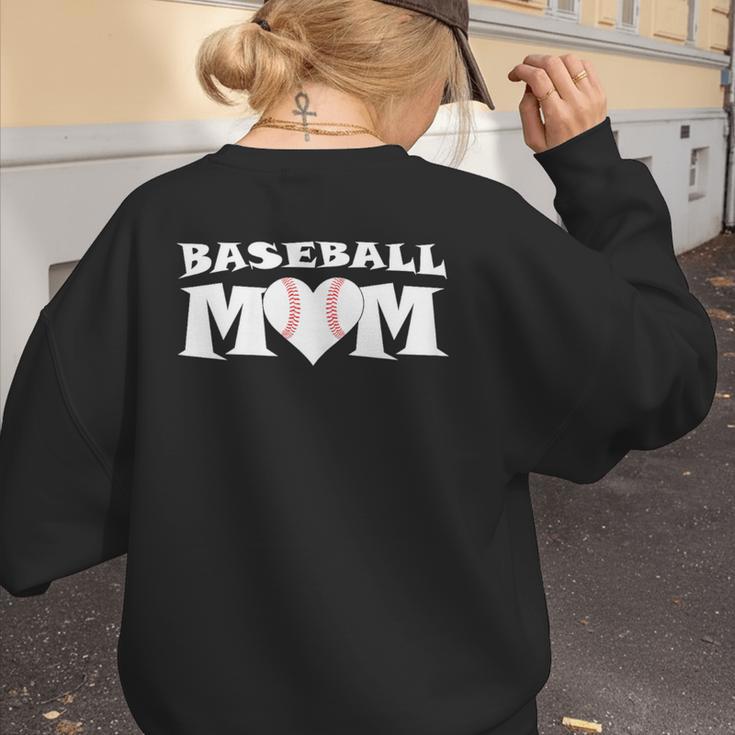 Proud Baseball Mom With Heart Game Day Women's Sweatshirt Back Print Proud Baseball Mom With Heart Game Day Women's Sweatshirt Back Print