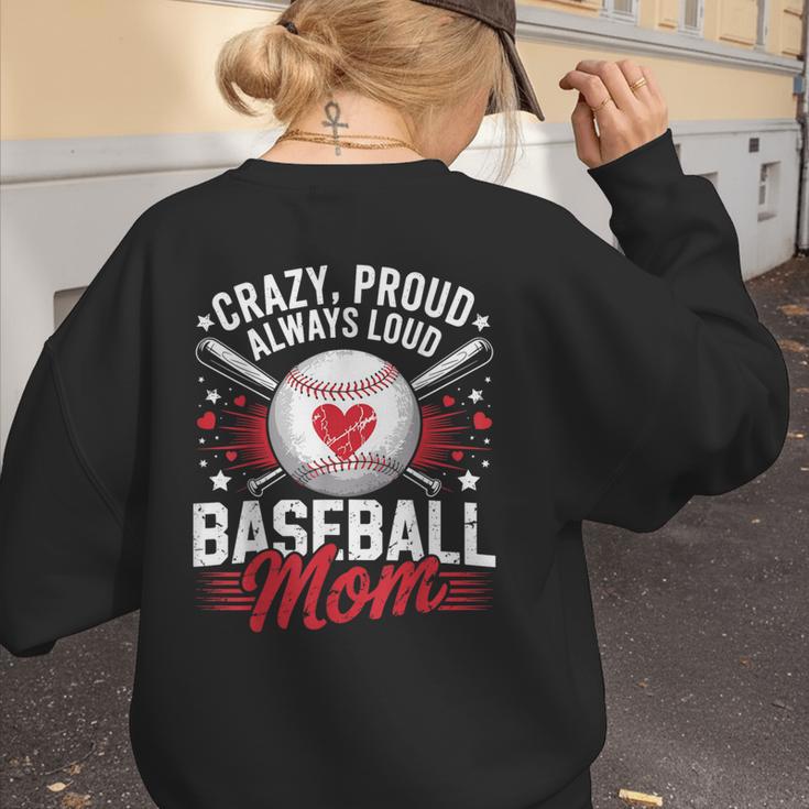 Proud Baseball Mom For Women Mom Baseball Mama Women's Sweatshirt Back Print