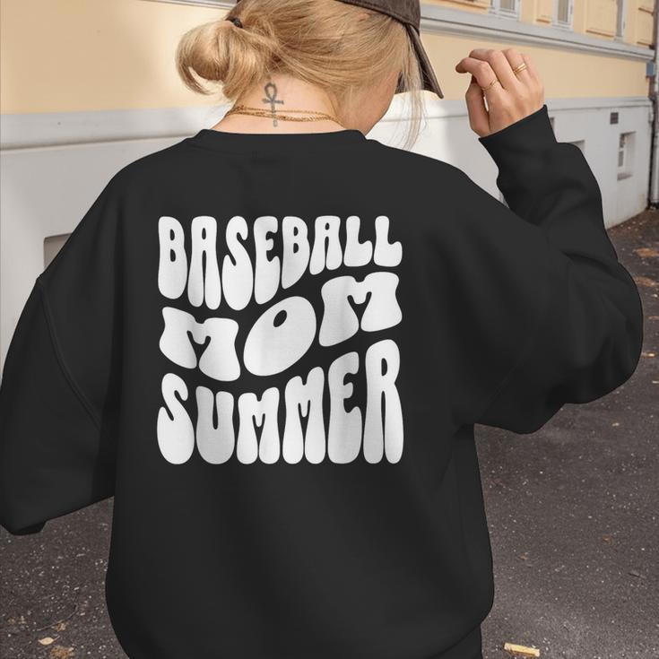 Retro Baseball Mom Summer Groovy Appreciation Women's Sweatshirt Back Print
