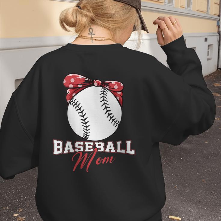Softball Baseball Mom Floral Tee Mother's Day Women's Sweatshirt Back Print