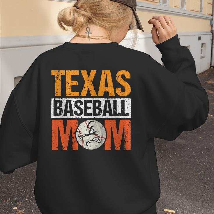 Texas Baseball Mom Design Baseball Player And Baseball Women's Sweatshirt Back Print Texas Baseball Mom Design Baseball Player And Baseball Women's Sweatshirt Back Print