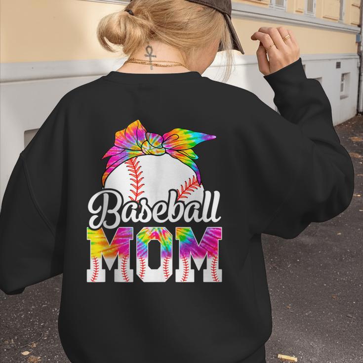 Tie Dye Baseball Mom Baseball Mama Sport Mother's Day Women's Sweatshirt Back Print Tie Dye Baseball Mom Baseball Mama Sport Mother's Day Women's Sweatshirt Back Print
