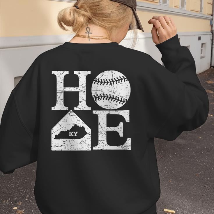Vintage Baseball Home Kentucky State Outline Baseball Mom Women's Sweatshirt Back Print Vintage Baseball Home Kentucky State Outline Baseball Mom Women's Sweatshirt Back Print