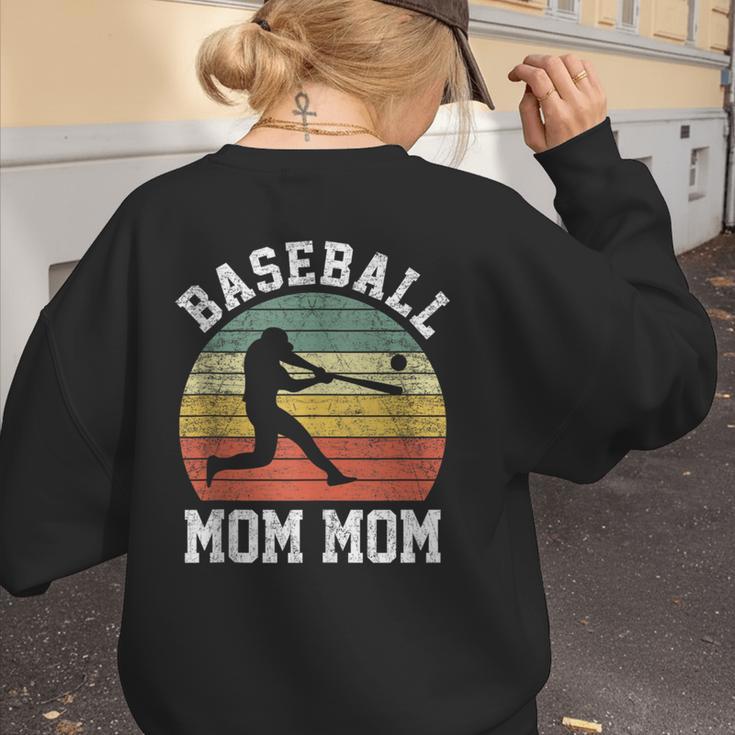 Vintage Baseball Mom Mom Baseball Lover Women's Sweatshirt Back Print
