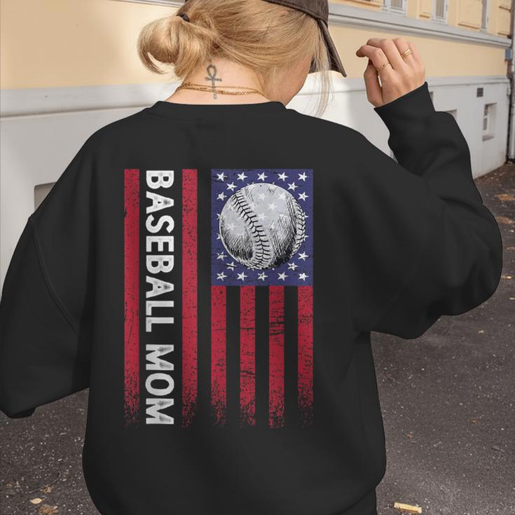 Vintage Baseball Mom Proud Family Summer Baseball Player Women's Sweatshirt Back Print