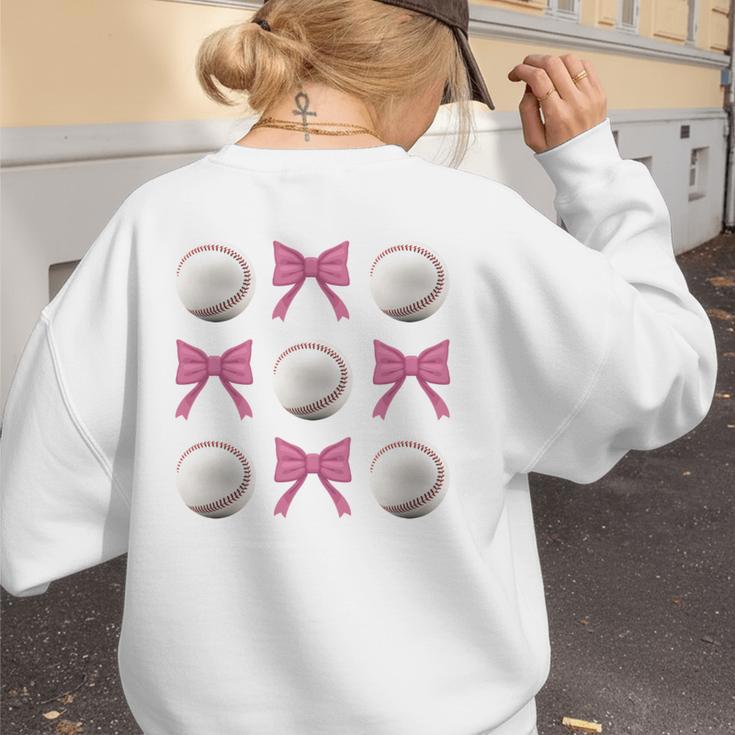 Baseball Boys Girls Baseball Mom Tee Pink Bow Baseball Women's Sweatshirt Back Print Baseball Boys Girls Baseball Mom Tee Pink Bow Baseball Women's Sweatshirt Back Print