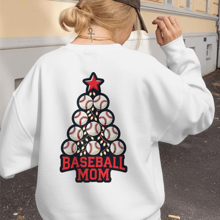 Baseball Christmas Tree Proud Baseball Mom Tee Women's Sweatshirt Back Print Baseball Christmas Tree Proud Baseball Mom Tee Women's Sweatshirt Back Print
