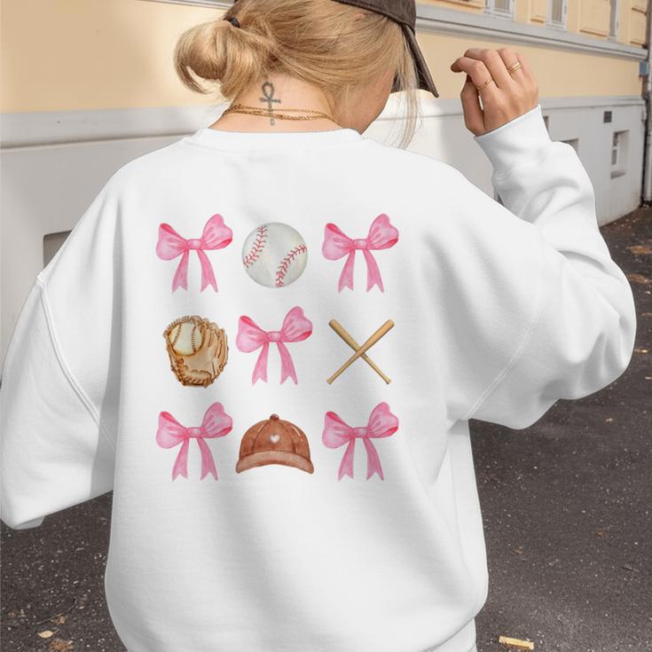 Baseball Coquette Bow Baseball Mama Baseball Mom Premium Women's Sweatshirt Back Print Baseball Coquette Bow Baseball Mama Baseball Mom Premium Women's Sweatshirt Back Print