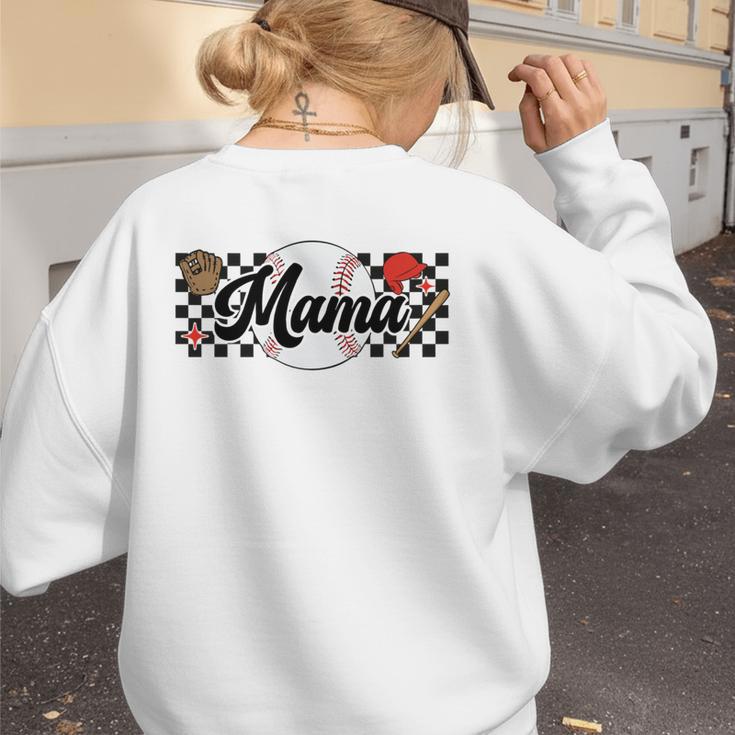 Baseball Mama Game Day Vibes Women Baseball Mom Women's Sweatshirt Back Print