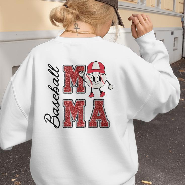 Baseball Mama Baseball Mom Game Day Senior Night Women's Sweatshirt Back Print Baseball Mama Baseball Mom Game Day Senior Night Women's Sweatshirt Back Print