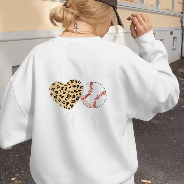 Baseball Mama For Baseball Mom Leopard Game Day Women's Sweatshirt Back Print