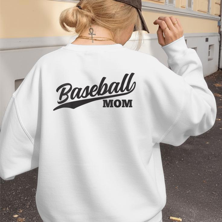 Baseball Mom 1970s Retro Cursive Font Women's Sweatshirt Back Print Baseball Mom 1970s Retro Cursive Font Women's Sweatshirt Back Print