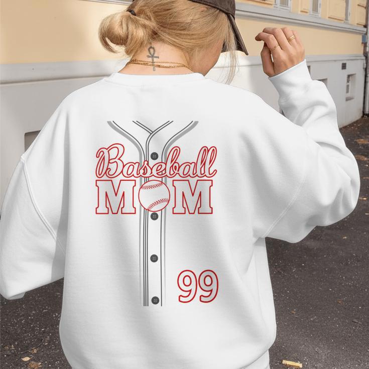Baseball Mom 99 Number 99 Jersey Team Numbered Jersey Women's Sweatshirt Back Print Baseball Mom 99 Number 99 Jersey Team Numbered Jersey Women's Sweatshirt Back Print
