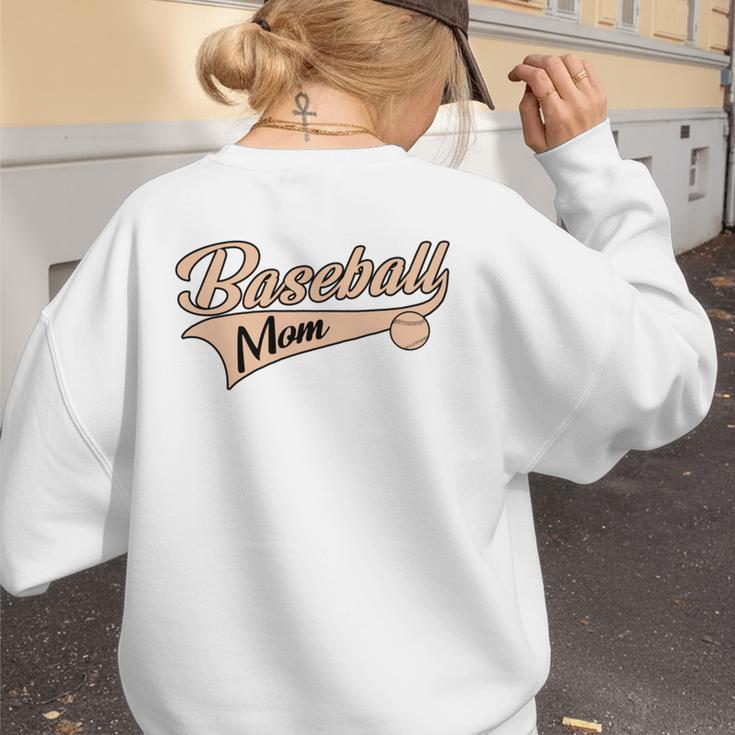 Baseball Mom Best Mama Cute Throwback Classic Women's Sweatshirt Back Print