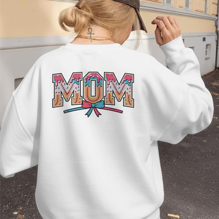 Baseball Mom Coquette Bow Mommy Ice Cream Mother's Day Mom Women's Sweatshirt Back Print Baseball Mom Coquette Bow Mommy Ice Cream Mother's Day Mom Women's Sweatshirt Back Print