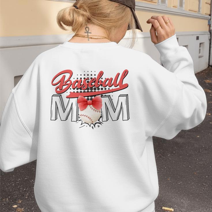 Baseball Mom Coquette Pink Bow Baseball Mama Premium Women's Sweatshirt Back Print Baseball Mom Coquette Pink Bow Baseball Mama Premium Women's Sweatshirt Back Print