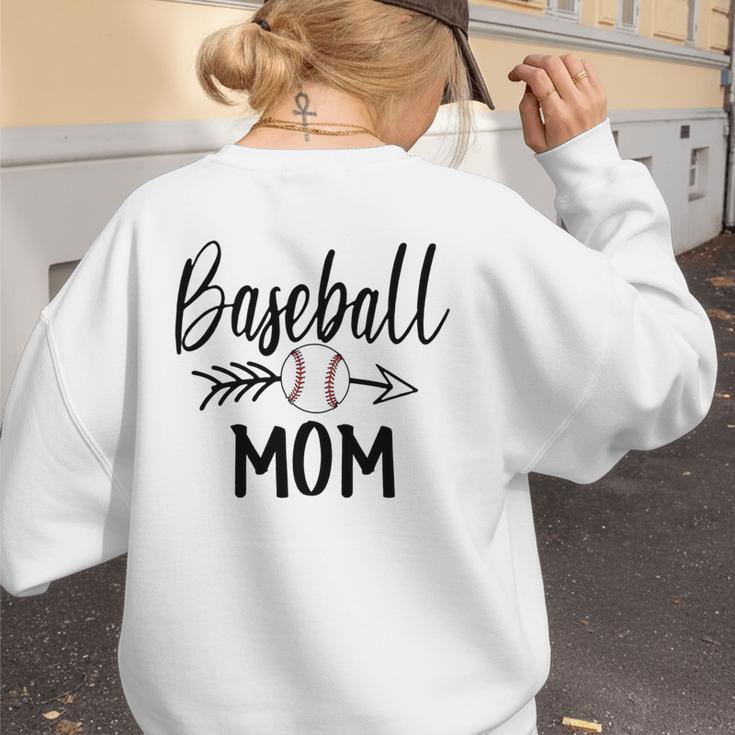 Baseball Mom Cute Arrow Father's Mother's Xmas Day Women's Sweatshirt Back Print Baseball Mom Cute Arrow Father's Mother's Xmas Day Women's Sweatshirt Back Print